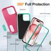 For iPhone 16 Pro Case PC+Silicone+EVA 3-in-1 Protective Phone Cover with Kickstand