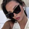 New in Big Frame Cat Eye Sunglasses ladies Fashion Vintage Popular Sun Glasses Punk Oversized Luxury  Designer Sexy Shades