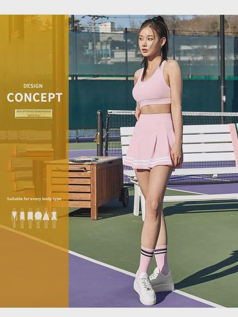 Quick-Dry Pleated Women's Sports Skort: Anti-Exposure for Golf, Fitness, Running, Tennis, and Badminton
