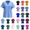 Women's Elastic Quick-Drying V-Neck Pocket Short-Sleeve Caregiver Work Uniform