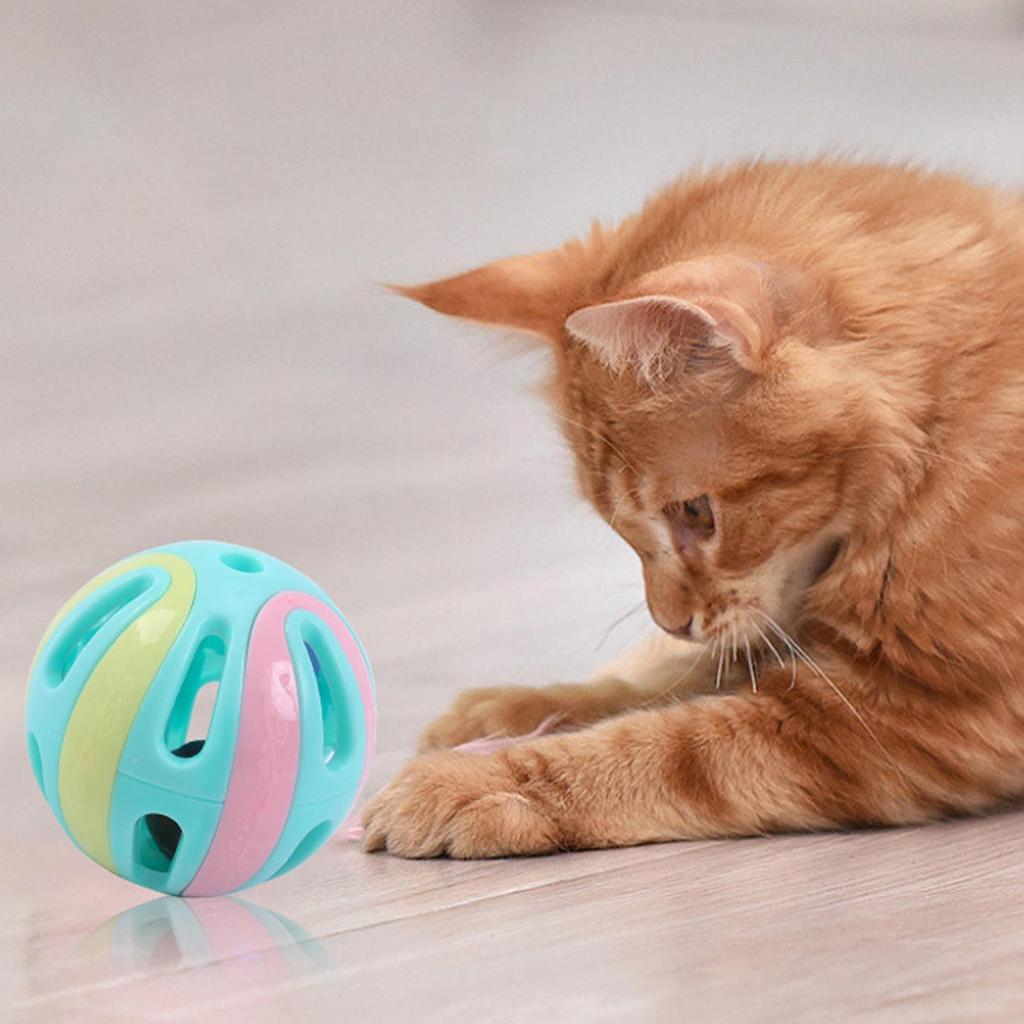 Cat Toy with Bell Interactive Cat Play Toy Bell Toy Interactive Cat Play Toy Bell Toy Portable Hollow Cat Jingle Balls for Cats