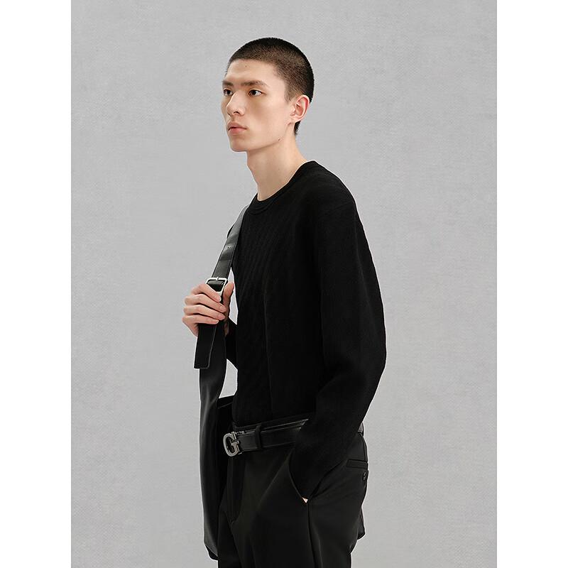 GXG Men's Black Crew Neck Knit Sweater