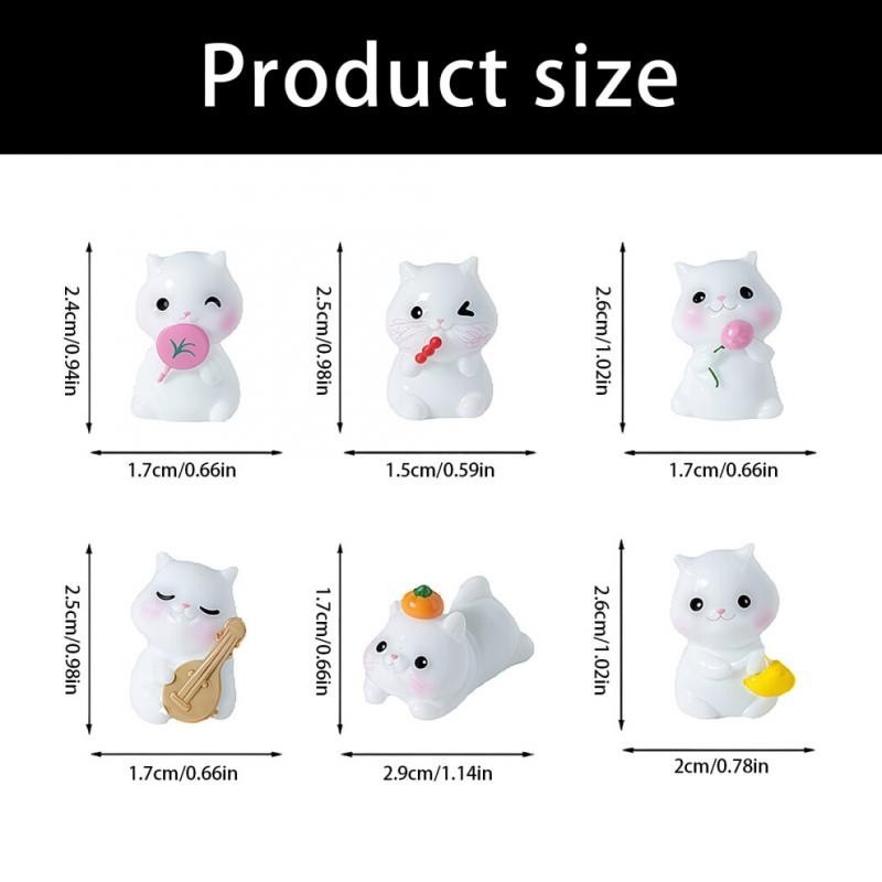 Ein Set Von 6 Multifunktionalen Katzenfiguren Aus Harz, Dekorationsartikel
