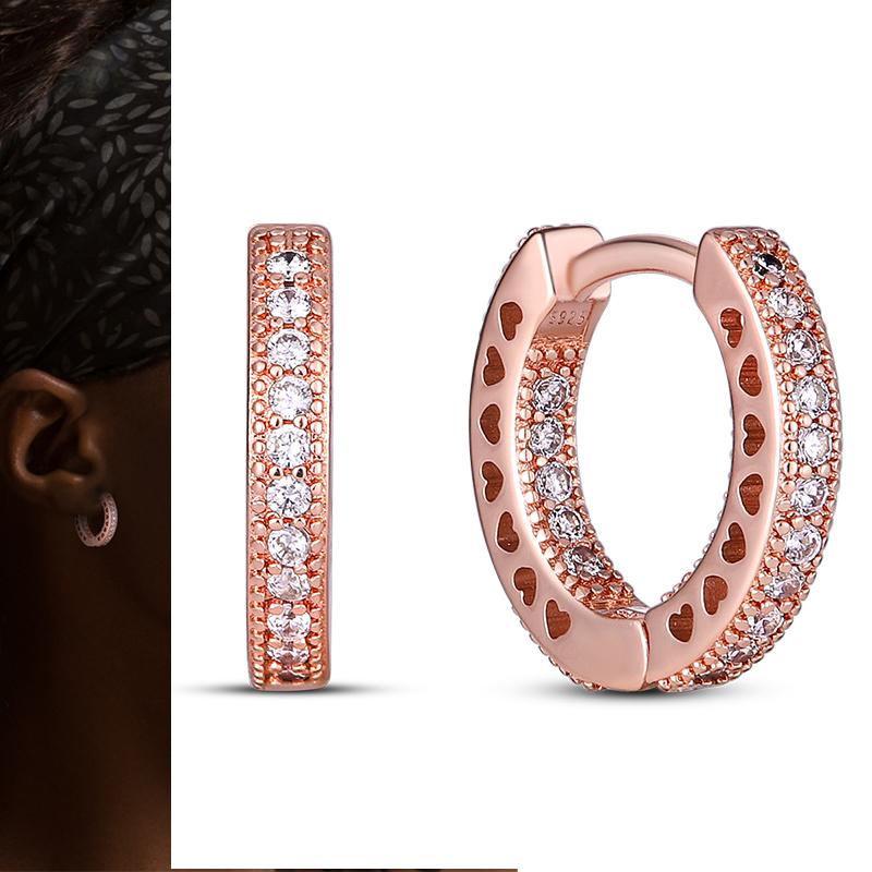 925 Sterling Silber Herz Ohrringe Passen Charms Creolen Für Frauen Mädchen Stecker Ohrringe Feiner Schmuck Geschenke