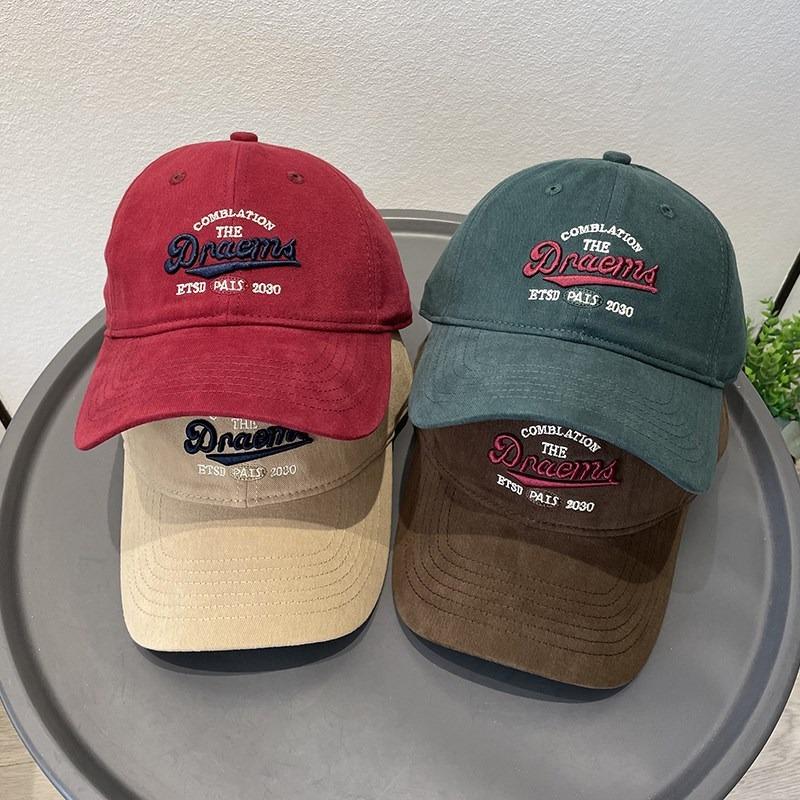 High Quality Embroidered Letter Baseball Cap, Male and Female Couples Trendy Brand Four-season Cap, Retro Soft Top Hat