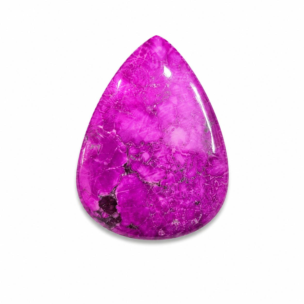 Pink Turquoise Pear Cabochon | Vibrant Pink Turquoise Gemstone | Loose Cabochon for Jewelry Making 30x40mm розовый
