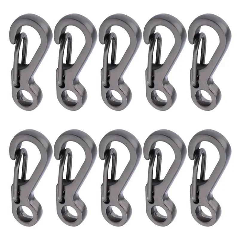 10Pcs EDC Survival Climbing SF Spring Backpack Clasps Keychain Mini Carabiner Paracord Gear Hooks Key Chain Camping Tools