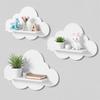 Cute Wall Storage Rack Wooden Cloud Shape Floating Shelf Organizer Living Room Floating Shelf Kitchen Bathroom Home Decor