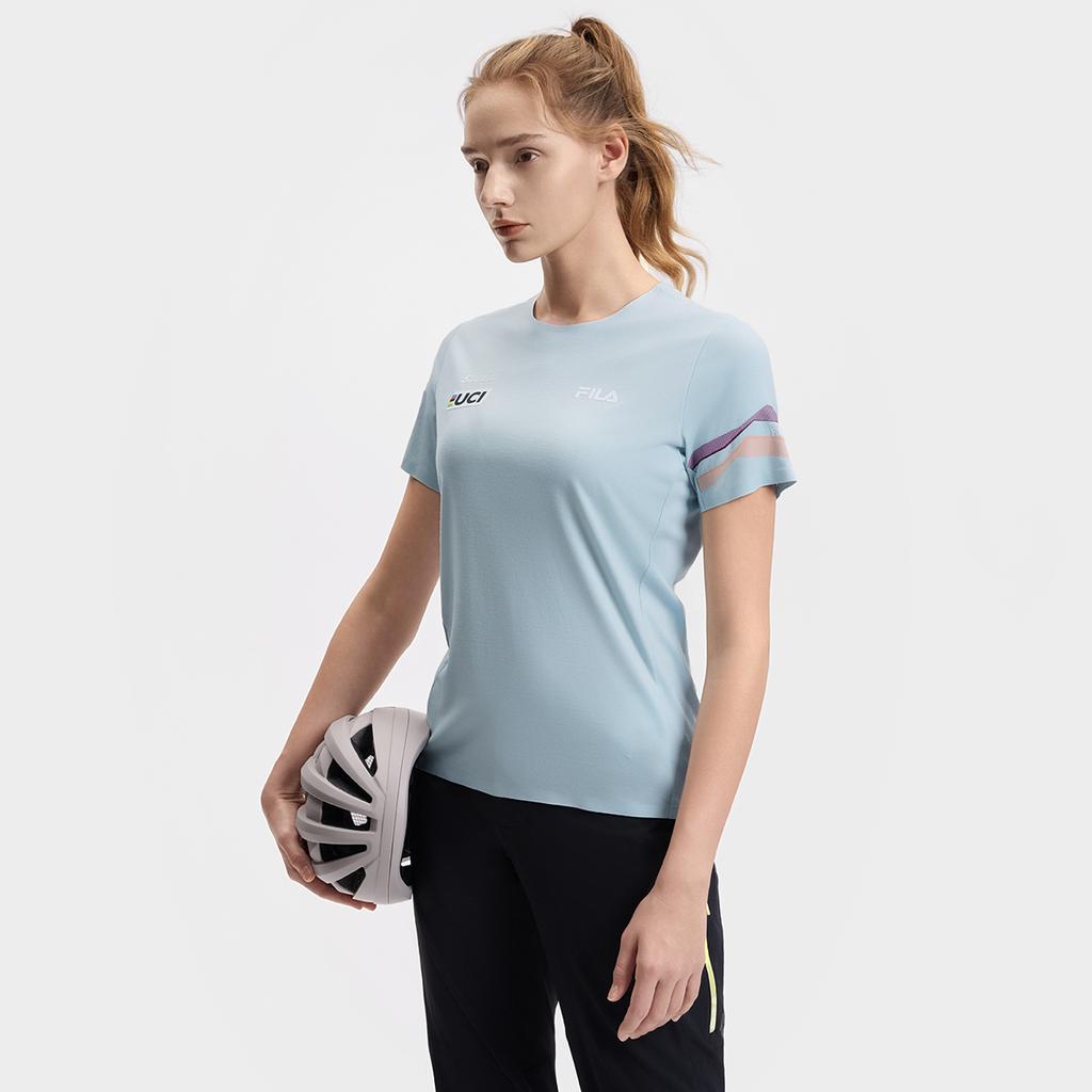 New FILA CYCLING T Shirt Women's Clear Bright Blue A11W518102F-LB