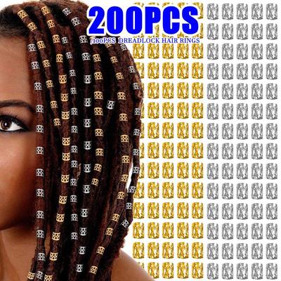 100/200 Stück Dreadlocks Perlen Haar Geflecht Ringe Clips Dread Locks Haar Flechten Metall Manschetten Haar Ringe Dekoration Zubehör Schmuck