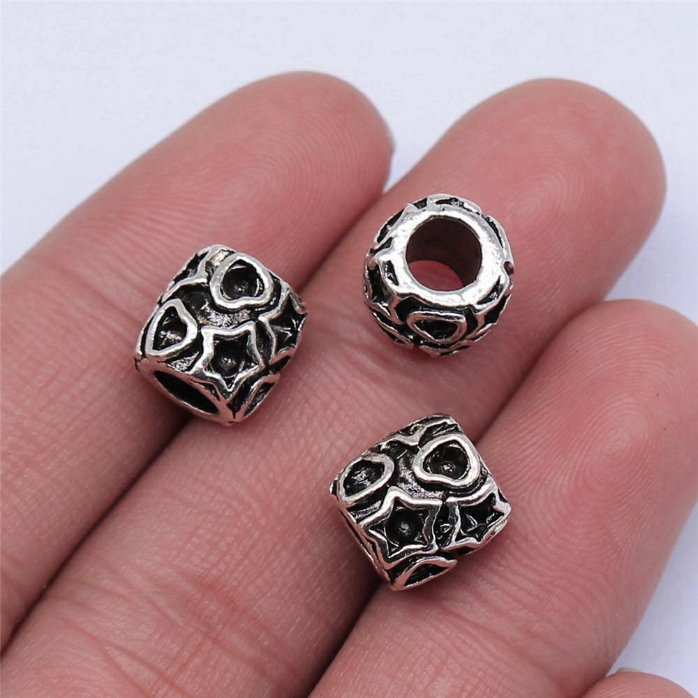 Makroporöse Großlochperlen Lose Spacer Zubehörteile Paar Schmuck Bulk Mode Kunstbedarf