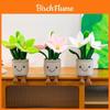 Cartoon Lily Flower Potted Plush Pendant With Peach Cotton Filling For Kids And Gifting