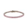 Bracciale Tennis Iced Out a Riga Singola con Zirconi Colorati in Ottone Placcato Rodio Gioielli di Moda per Donna Regalo