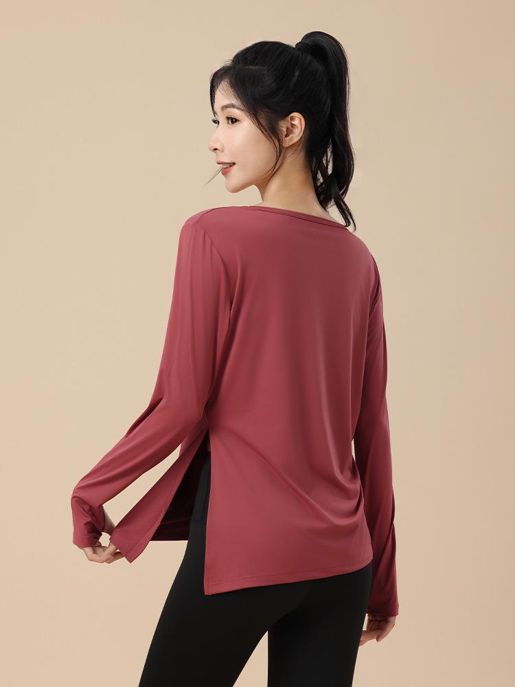 Women's Plus Size Long Sleeve Sports Top - Autumn Slimming, Breathable Yoga & Running T-shirt
