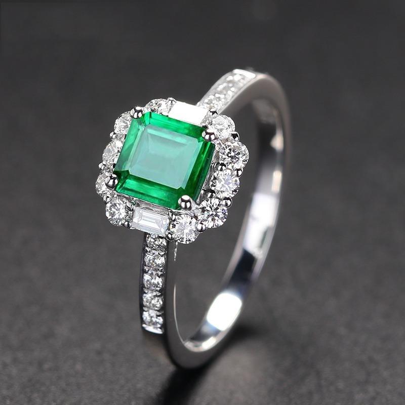 

SACE GEMS, классическое кольцо из медного сплава, квадратное зеленое кольцо с цирконом, женские ювелирные изделия, свадебное обещание, подарок для вечеринки open