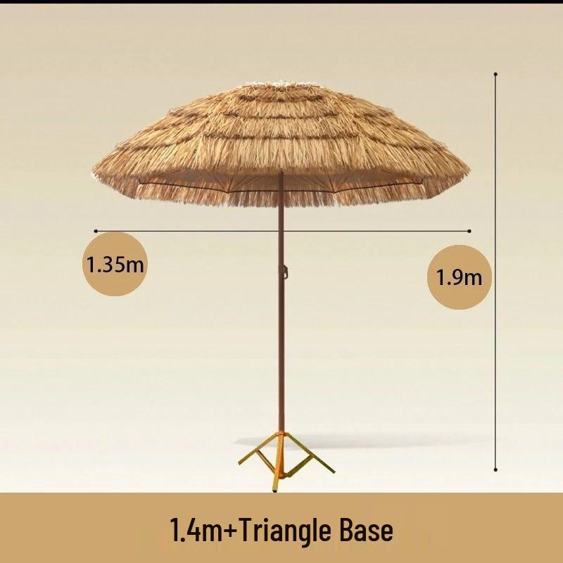Imitation Thatch Outdoor Sunshade Umbrella - Garden, Courtyard, and Photography Decor Prop