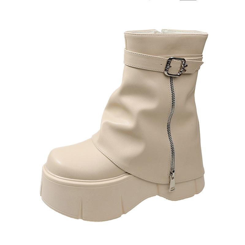 

Женские зимние ботильоны на толстой подошве, новые, в британском стиле, модные, с ремешком с пряжкой, на высоком каблуке, маленькие короткие ботинки 39