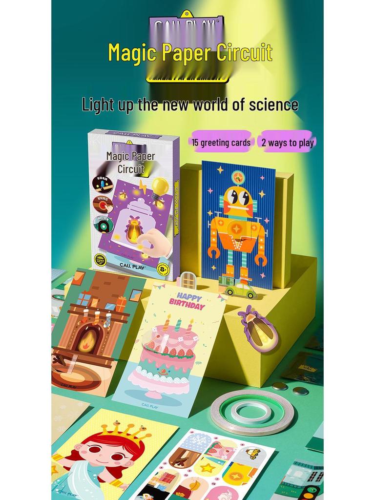 Ke Da Duck Magic Paper Circuit DIY Light-Up New Year Greeting Card - Educational Physics Toy