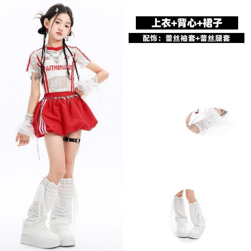 Girls Jazz Dance Costume Kids Stage Performance Outfit Trendy Fashionable