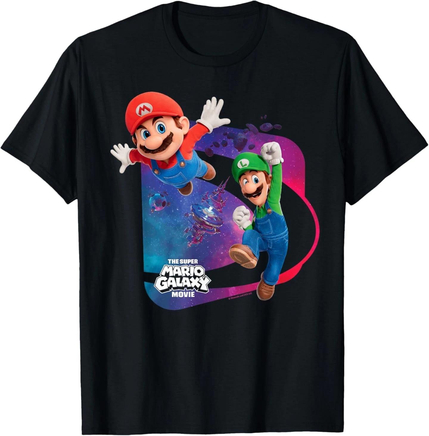 

The Super Mario Galaxy Movie Mario & Luigi T-shirt Men and Women New Summer Cotton Y2K Clothing Fashion Casual Short Sleeve T... S разноцветный