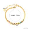 Jewelry Bracelet Blade Chain Sticky Mixed Color Round Diamond Bracelet Light Luxury Design Chain Stainless Steel Gold-plated Jewelry Women