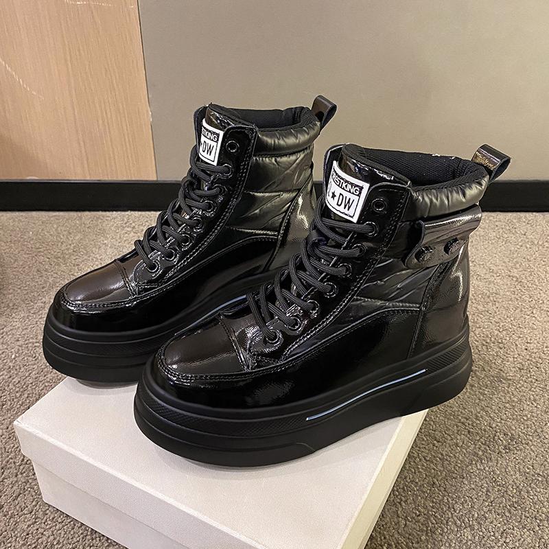 

Женские кроссовки на высокой платформе 8 см, трендовая уличная обувь для активного отдыха, удобная спортивная обувь на шнуровке, женские кроссовки высокого качества 39 39 чёрный