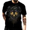 Scary Skull Men's T Shirt 3d Printing Dress Up Scary Adult Top Oversized T-shirt O Collar Casual Short Sleeve Top Men's Clothing