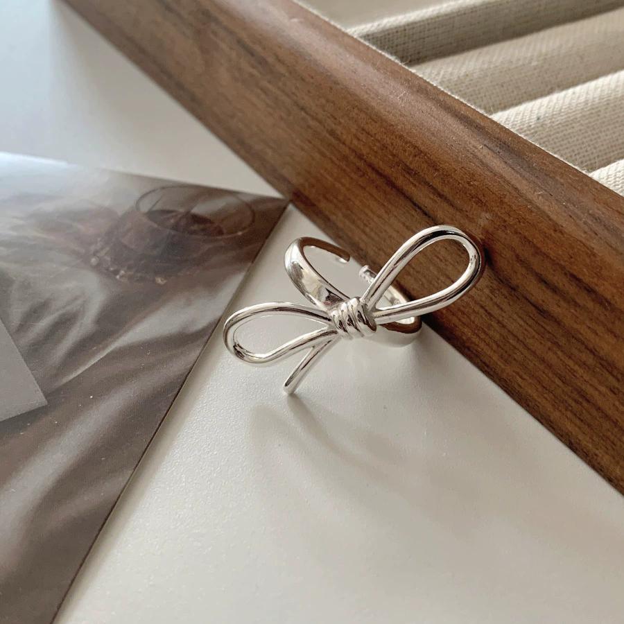Minimalist Handmade Simple Big Bow Open Rings For Women Fashion New Jewelry Gift Party Daily Wholesale Anillos