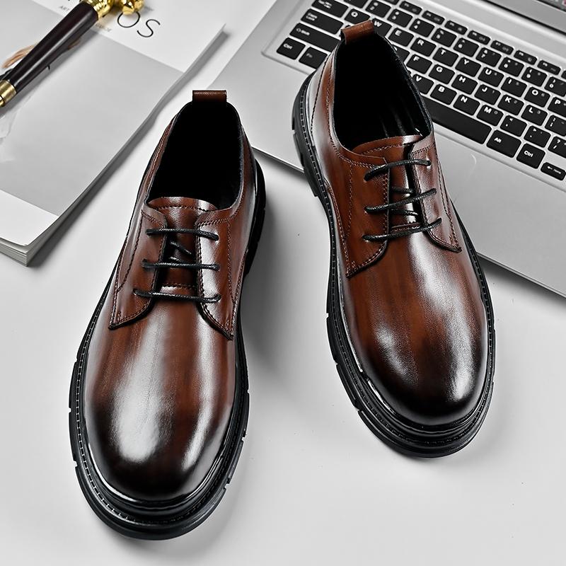 Fashion Outdoor Sneakers Mens Dress Shoes Retro Male Leather Business Male Baroque Shoes Casual Mens Oxford Work Footwear