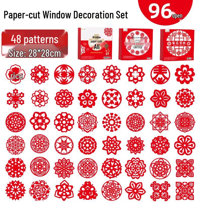 2025 New Year Kids' Window Papercraft Kit: Traditional Intangible Cultural Heritage Design
