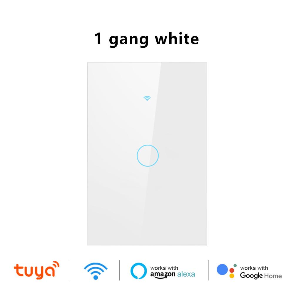 WiFi RF433 Smart Wall Switch Tuya App Remote Control 1/2/3/4 Gang Glass Panel Touch Light Switch No Neutral Wire Voice Control Alexa Google