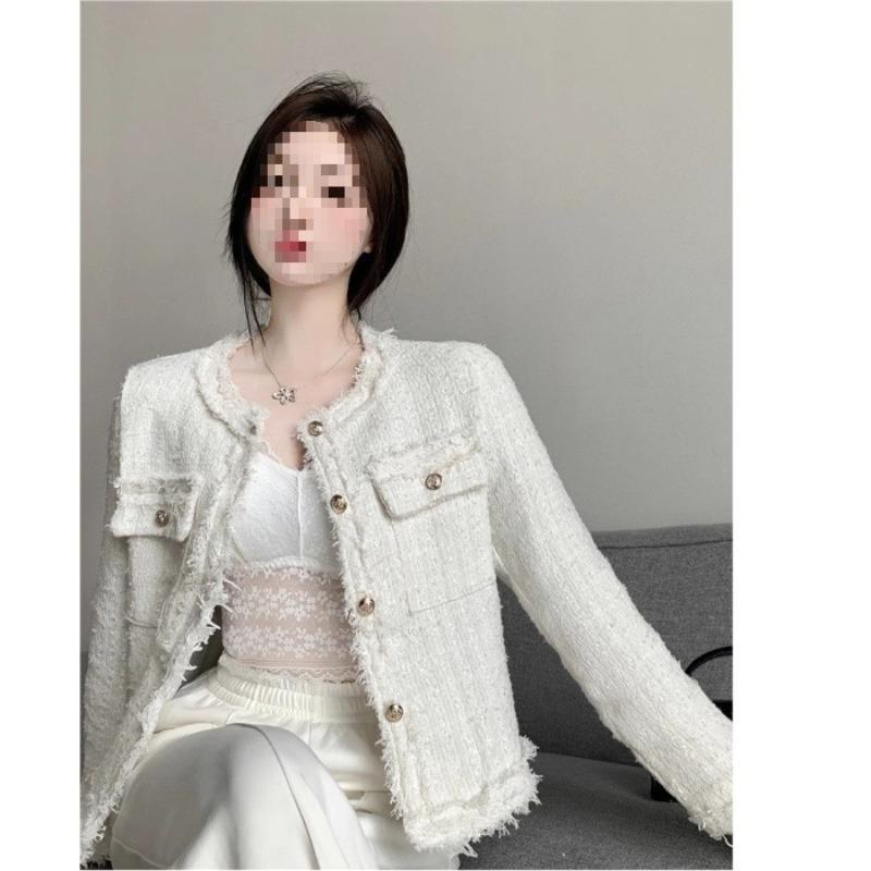 (avec doublure intérieure) Manteau Court Femme Sens du Design Automne Nouveau Xiaoxiang Célébrité Française Sens Haut de Gamme Tempérament