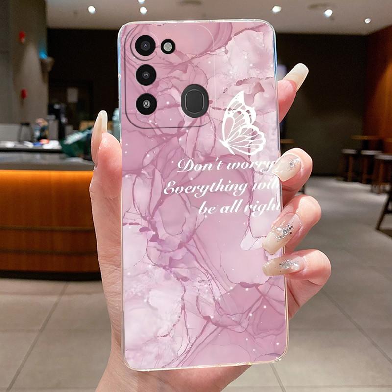 Back Cover For Tecno Spark 8C Case Clear Luxury Fashion Aesthetic Butterfly Flower Soft TPU Silicone Phone Case Tecno KG5k KG5j