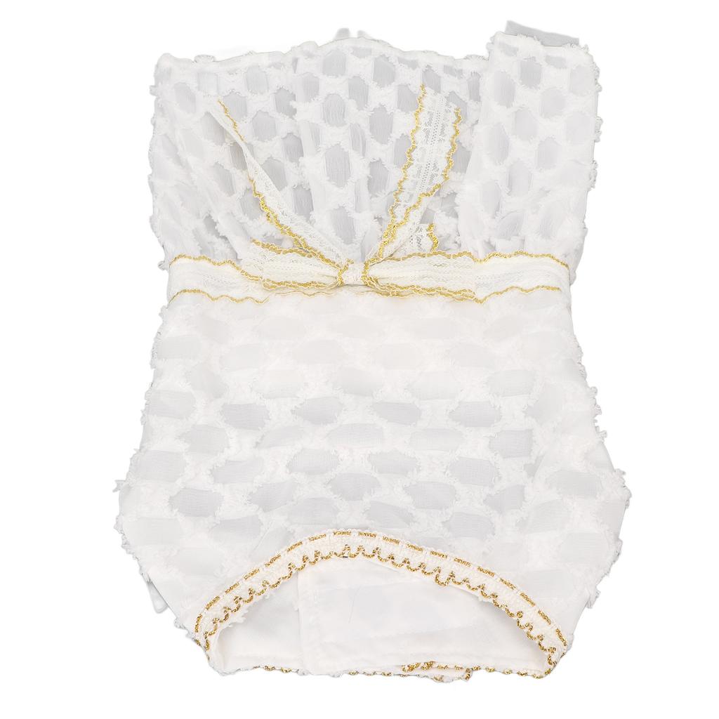 Princess Dog Dress Cute Soft Elastic Lightweight Breathable Puppy Bow Dress for Pet Outfits White
