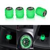 4 Stuks Fluorescerend Groen Auto Wiel Band Ventieldoppen Lichtgevende Ventiel Stofkappen Voor Cadillac Escalade GT4 XT4 ATS XT5 CTS XTS RS
