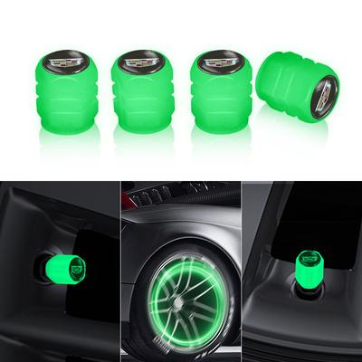 4 Stuks Fluorescerend Groen Auto Wiel Band Ventieldoppen Lichtgevende Ventiel Stofkappen Voor Escalade GT4 XT4 ATS XT5 CTS XTS RS