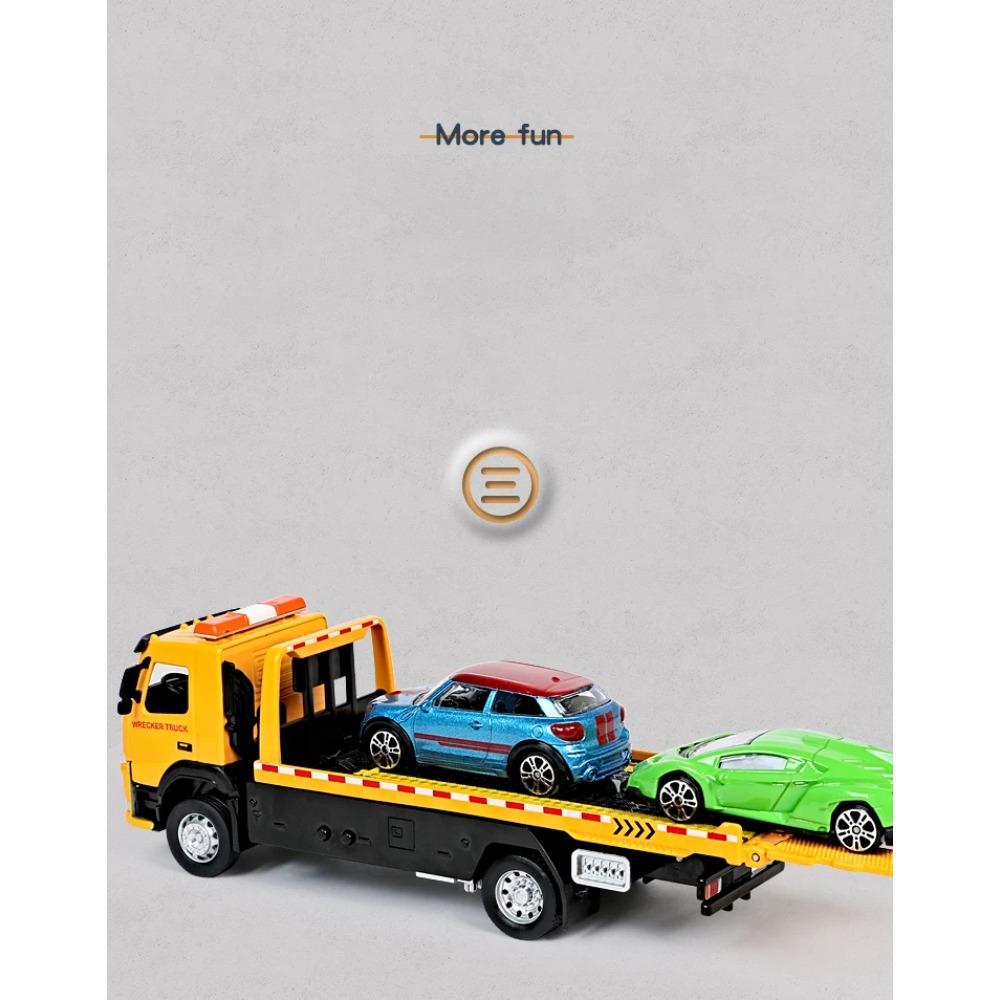 1/50 וולוו ואן סוג נגרר סגסוגת דגם סימולציה מתכת רכב מוביל משאיות גרירה משיכה לאחור צליל ואור משאית צעצוע