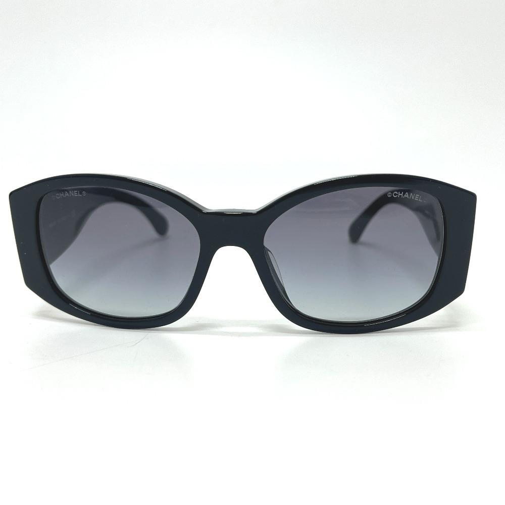 Chanel OCH5450-A Embroidered CC Mark Eyewear Sunglasses Plastic Black