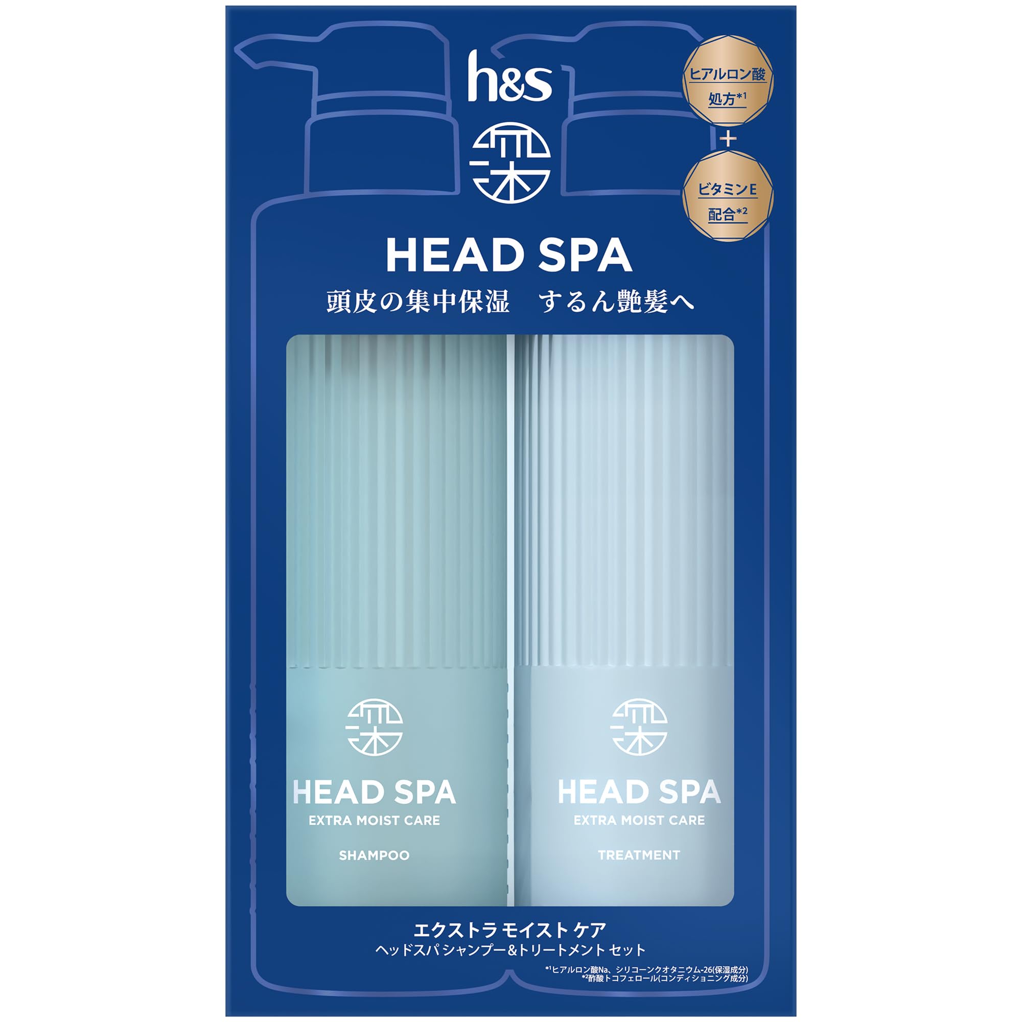 

Deep Head Spa Shampoo Treatment Set 435g 435g Pump Extra Moist Care H&S [New Model] & + H&S синий