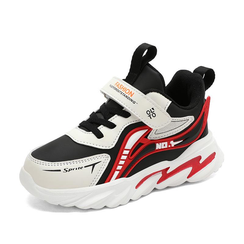 Spring & Autumn Leather Soft Sole Running Shoes for Boys - Lightweight Outdoor Sports Sneakers for Kids