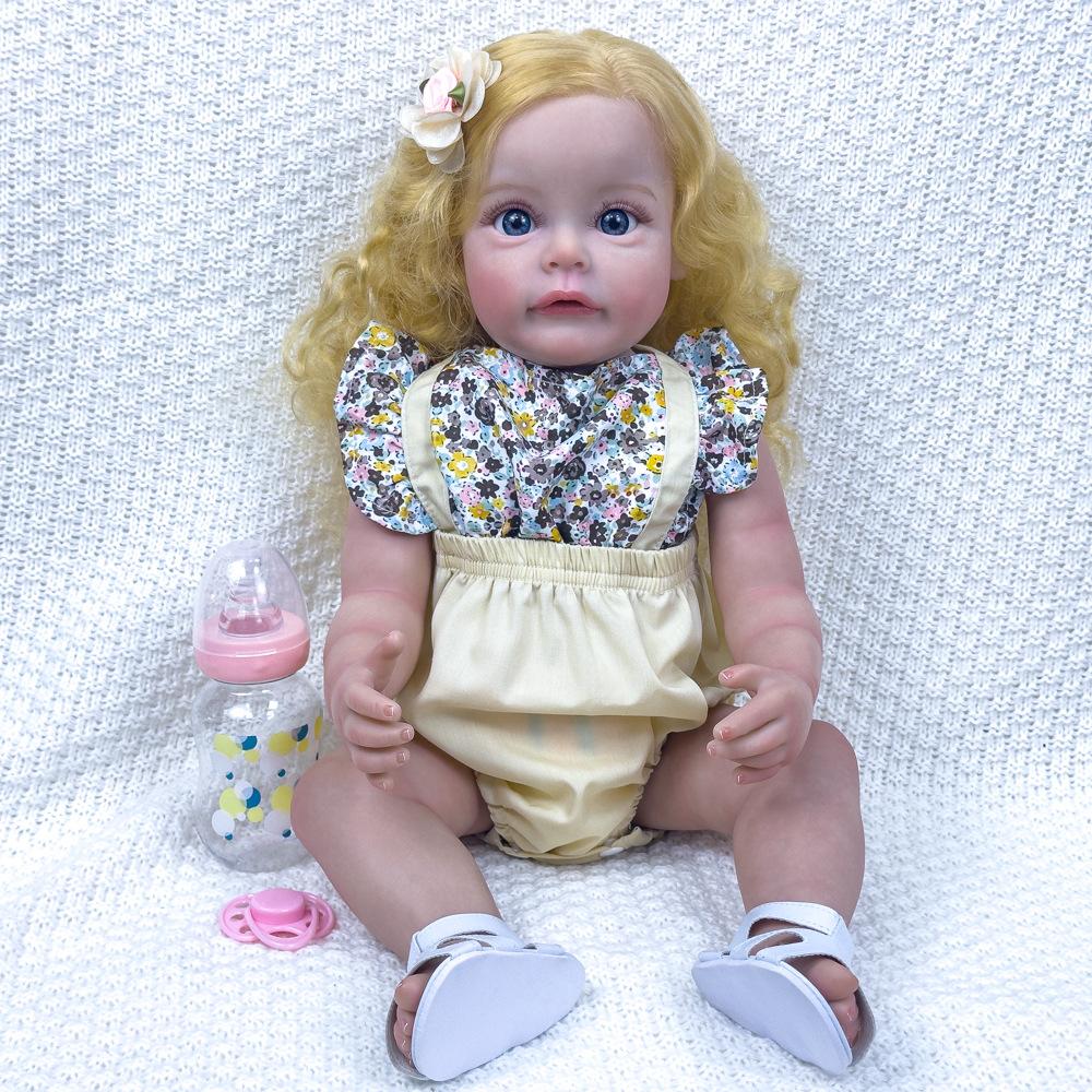 

55 см моющаяся реалистичная мягкая ручная роспись имитация куклы реборн дети сопровождают игровую куклу Girl