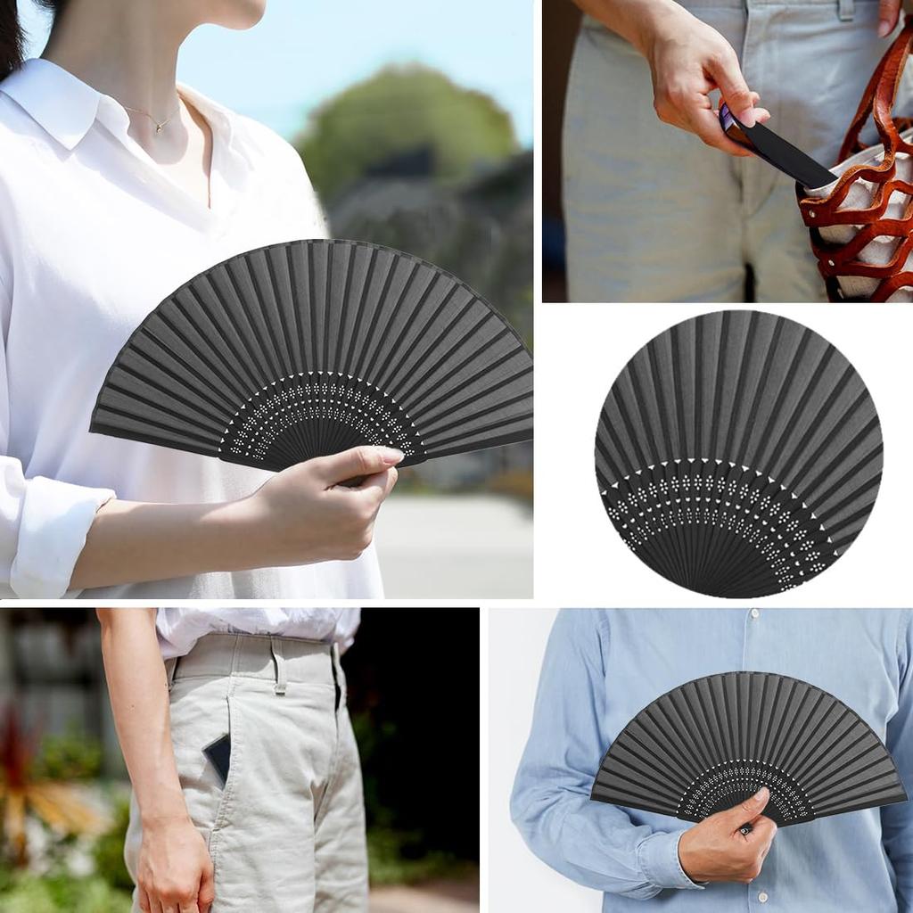 Folding Stylish and Gift Box Perfect As a Gift for Kabuki Fireworks Summer and Heatwave Protection [Fipiifly] Men's Fan, High-Quality Silk, Popular,