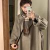 Women's Plus Size Hepburn Wool Coat: Winter Long Over-the-Knee, Loose Slimming Design (2-300 Jin)