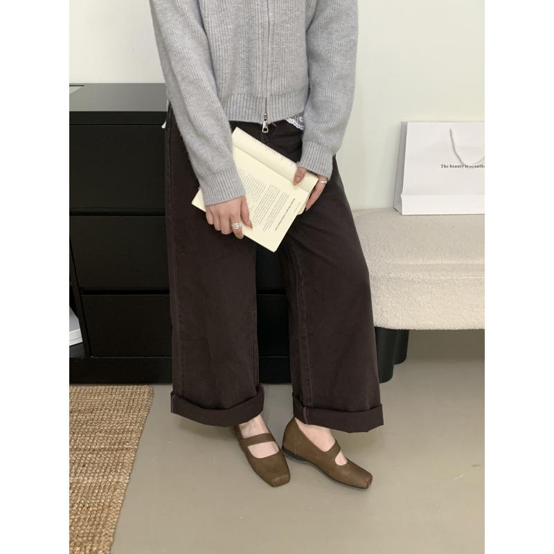 

Французские балетки на скрытой платформе с квадратным носком, туфли феи, новинка 2025, лакированные, Мэри Джейн, вечерний бриз, нежные 39 коричневый