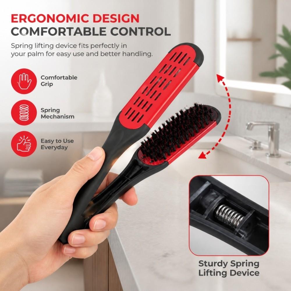 Clamp Structure Detangling Brush Portable Double Sided Brush Clamp Smoothing