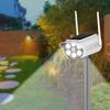 Ground Spike Solar Motion Sensor Light, 360° Rotating Outdoor Garden Light, 3 Modes Security Light with Dummy Camera & USB Dual