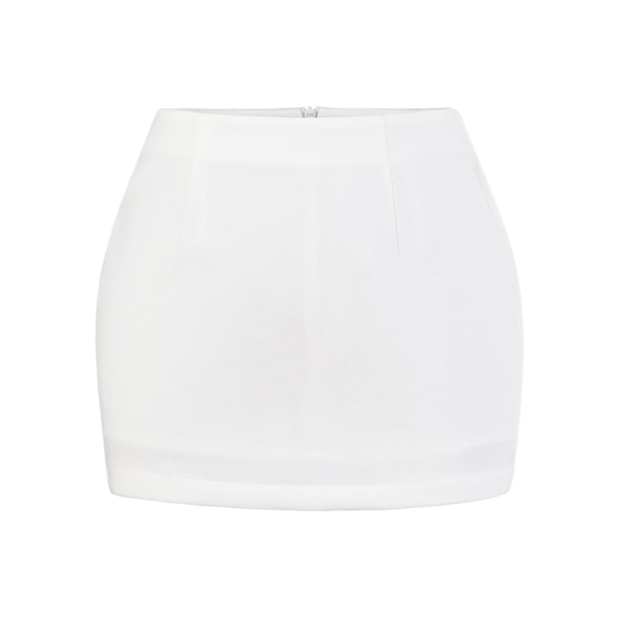 

Pure desire style sexy hip skirt miniskirt summer new low waist anti-light A word slim and thin skirt XS белый