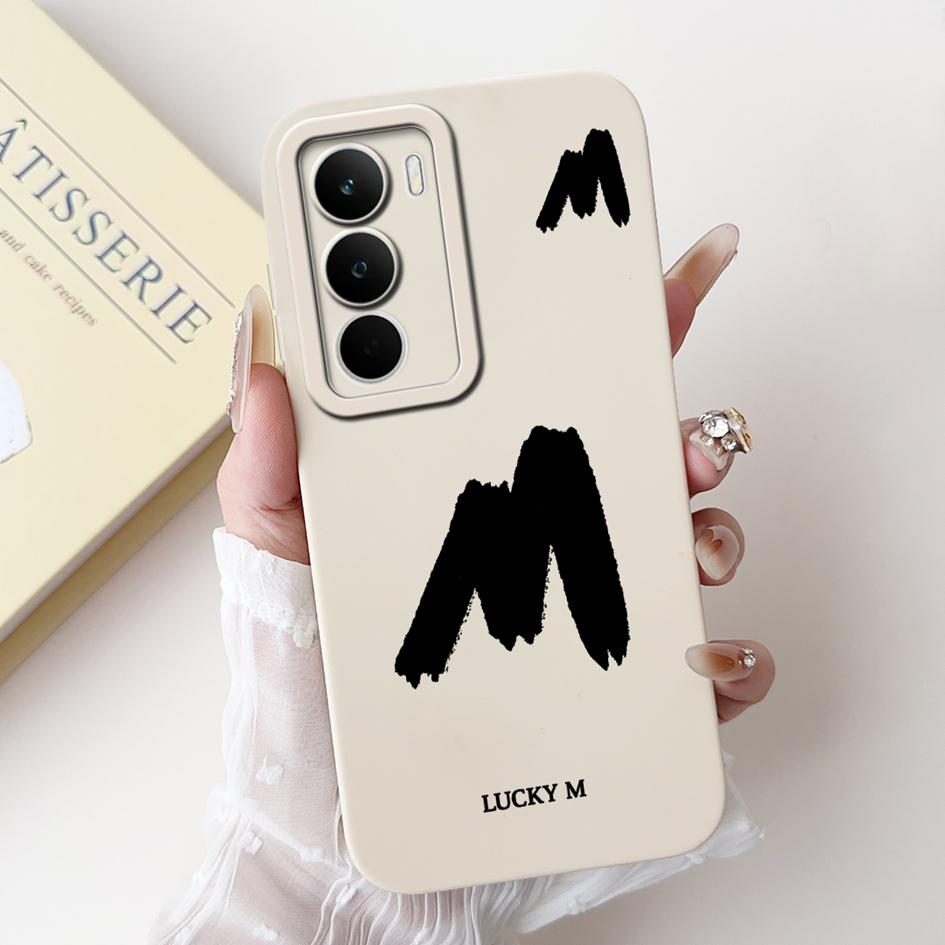 For Realme C71 2025 Case RMX5303 Cover Cute Lucky Initial Letters Soft Silicone Lens Protective Covers For RealmeC71 C 71 Bumper