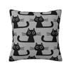 Black And White Cute Cat Pillow Cover Animal Soft Pillow Case Cushion Cover Morden Pillowcases For Sofa Bedroom Home Decor