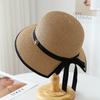 Sunscreen straw hat women beach hat, sun hat straw hat face small visor big brim bucket hat women